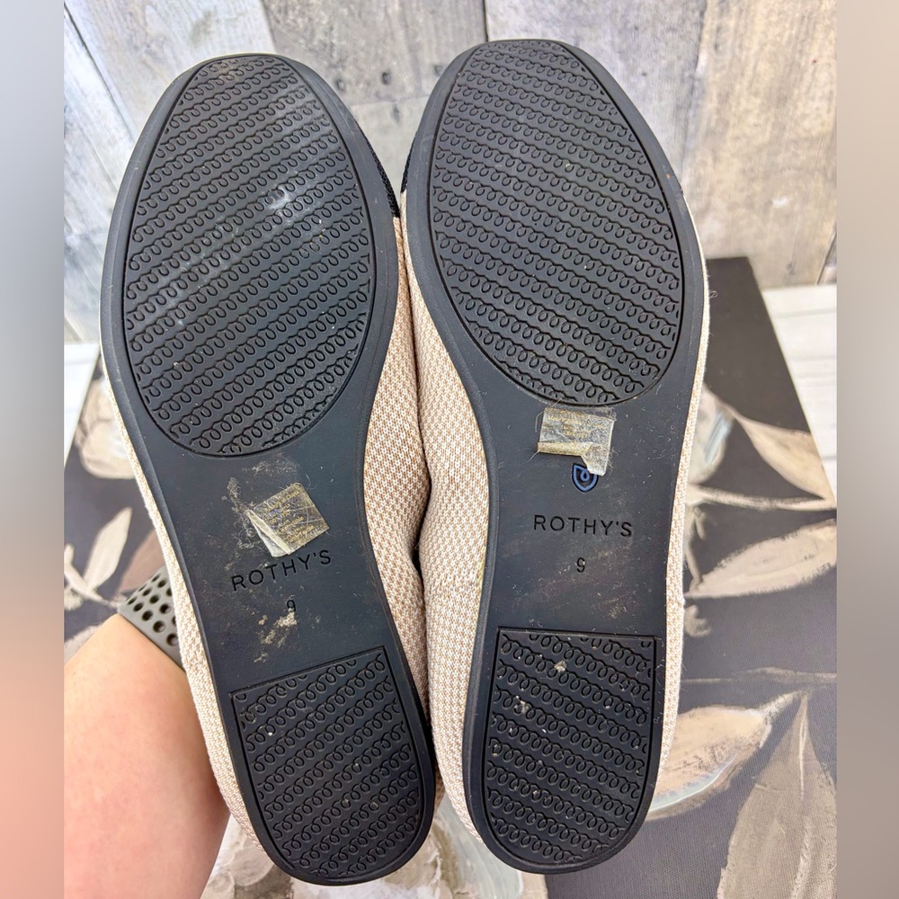 Rothy’s Cap Round Toe Ballet Flats in Black Camel Size 9. - Picture 6 of 7